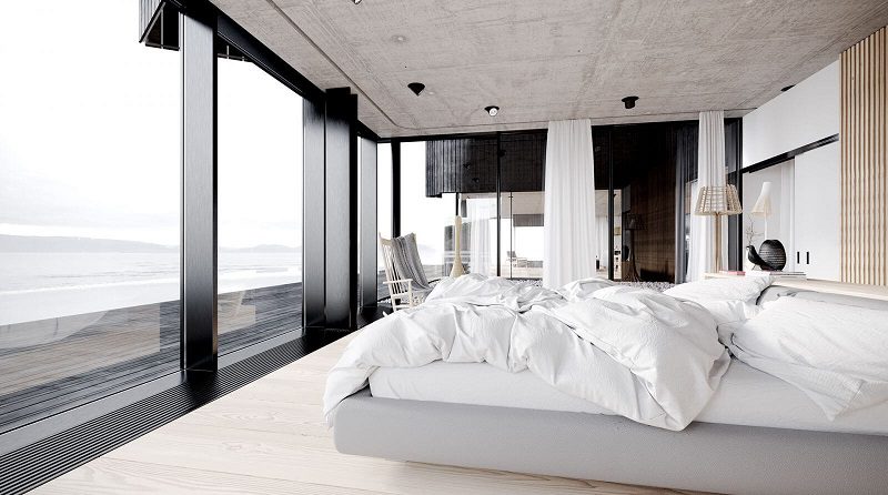 Thiết kế phòng ngủ tối giản cho biệt thự nghỉ dưỡng