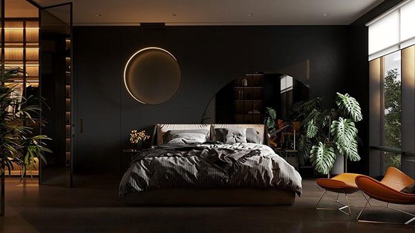 Mẫu thiết kế phòng ngủ cho nữ bố trí cây xanh