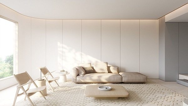 Mẫu thiết kế nội thất chung cư 90m2 tối giản