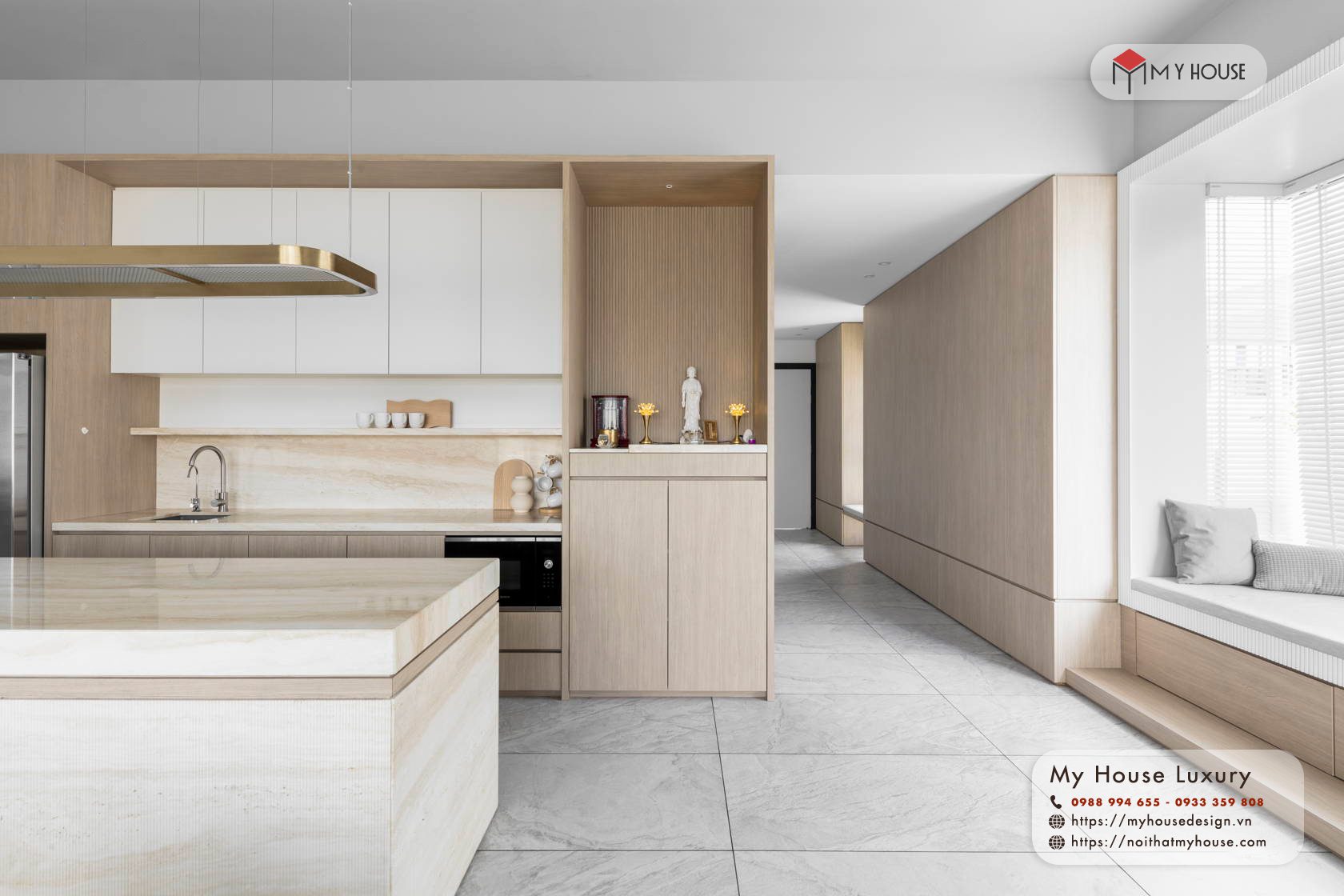 Thiết kế căn hộ tối giản với phòng bếp tiện nghi 1