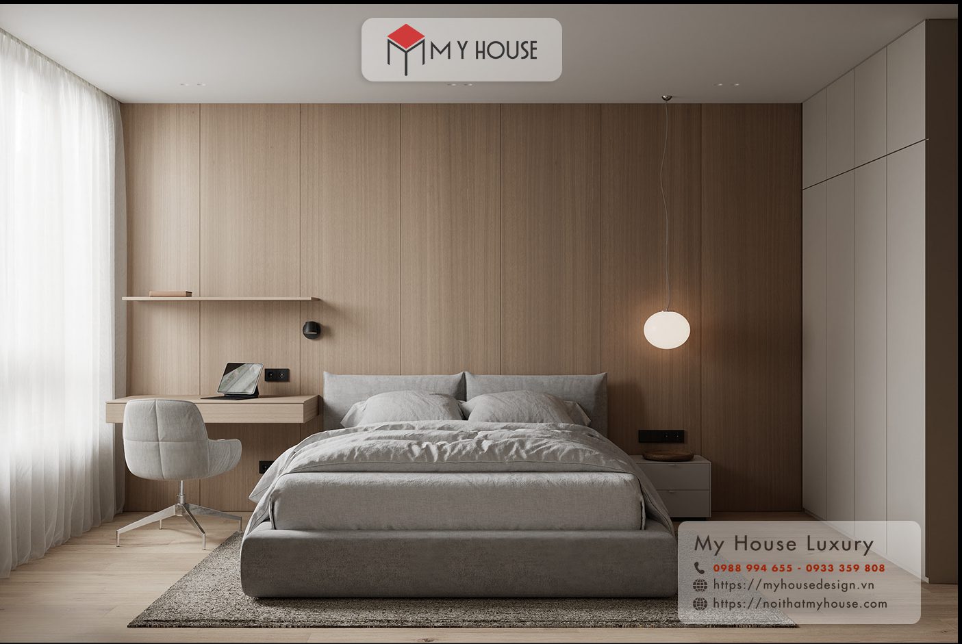 Mẫu thiết kế chung cư phong cách tối giản cho căn hộ 1 phòng ngủ 