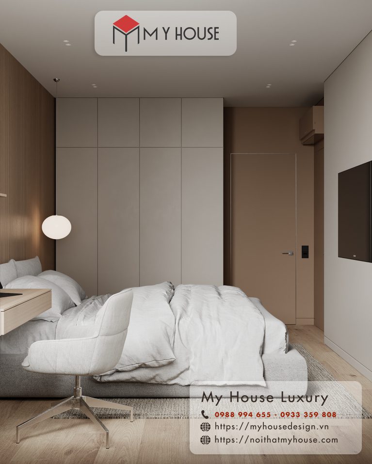 Mẫu thiết kế chung cư phong cách tối giản cho căn hộ 2 phòng ngủ