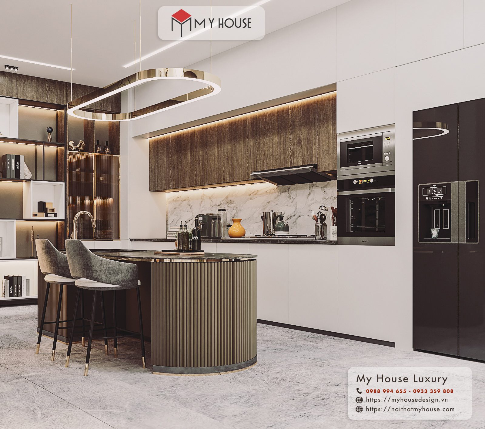 Thiết kế nội thất không gian bếp hiện đại 05